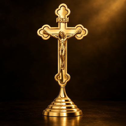 Brass Decorative Showpiece Jesus On Cross - 3*2.5*6.5 inch (F377 A)