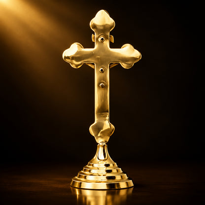Brass Decorative Showpiece Jesus On Cross - 3*2.5*6.5 inch (F377 A)