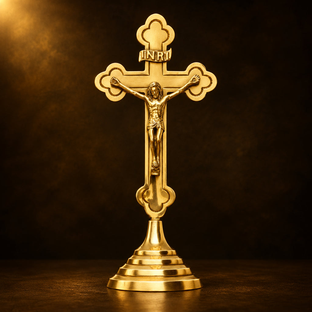 Brass Decorative Showpiece Jesus On Cross - 3.5*2.8*7.8 inch (F377 B)