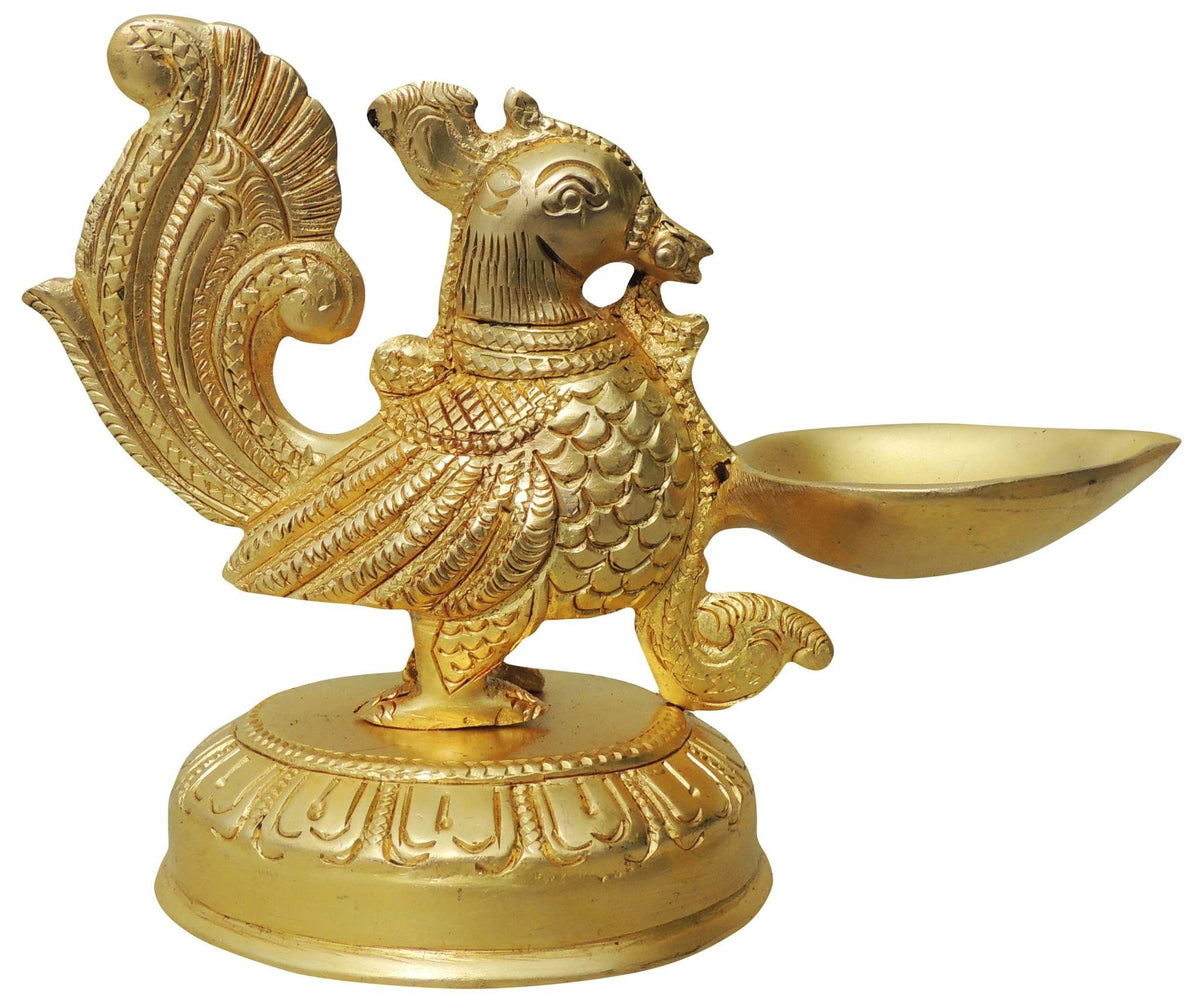 Brass Table Decor Oil Lamp Murga Deepak - 5*2.5*4 inch (F394 B)