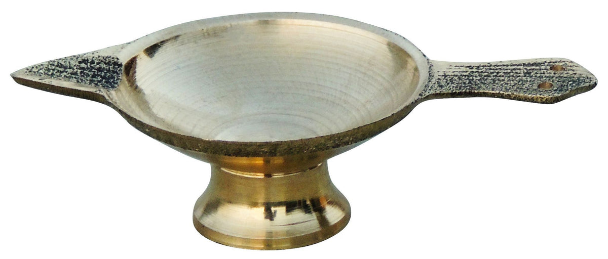Brass Table Decor Oil Lamp Deepak No. 0  - 3*1.6*0.8 inch (F626 A)