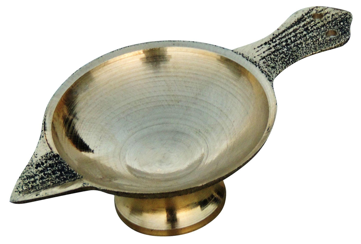 Brass Table Decor Oil Lamp Deepak No. 0  - 3*1.6*0.8 inch (F626 A)