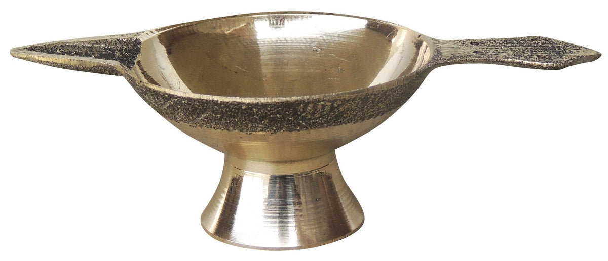 Brass Table Decor Oil Lamp Deepak No. 3  - 4.2*2.4*1.4 inch (F626 D)