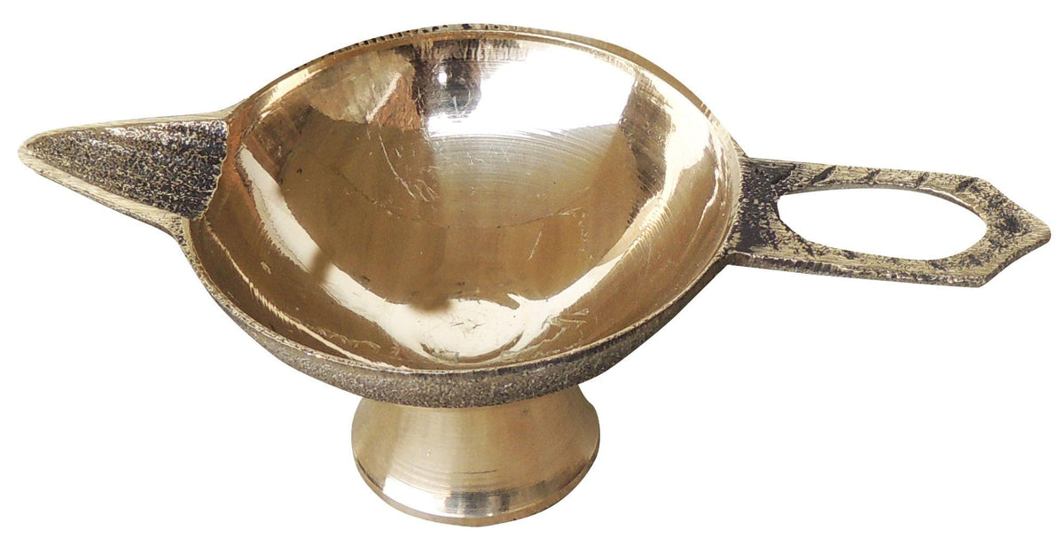 Brass Table Decor Oil Lamp Deepak No. 4   - 5*2.7*1.7 inch (F626 E)