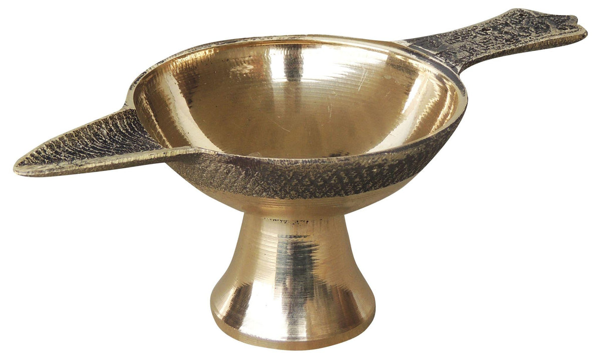 Brass Table Decor Oil Lamp Deepak No. 5   - 6.4*3*2.3 inch (F626 F)