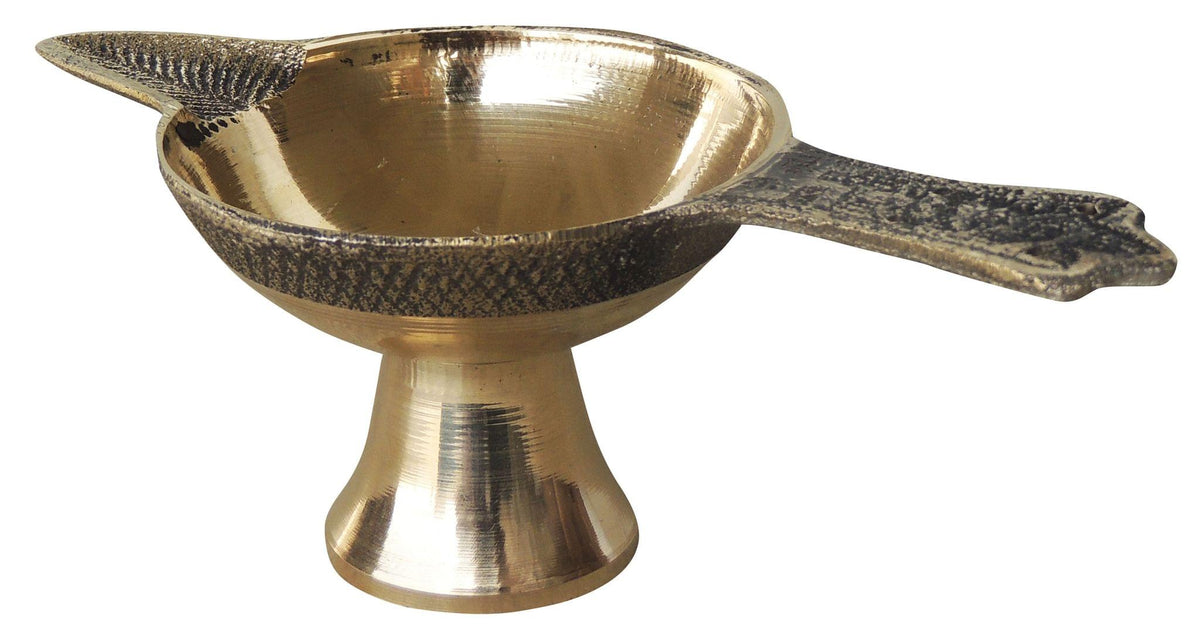 Brass Table Decor Oil Lamp Deepak No. 5   - 6.4*3*2.3 inch (F626 F)