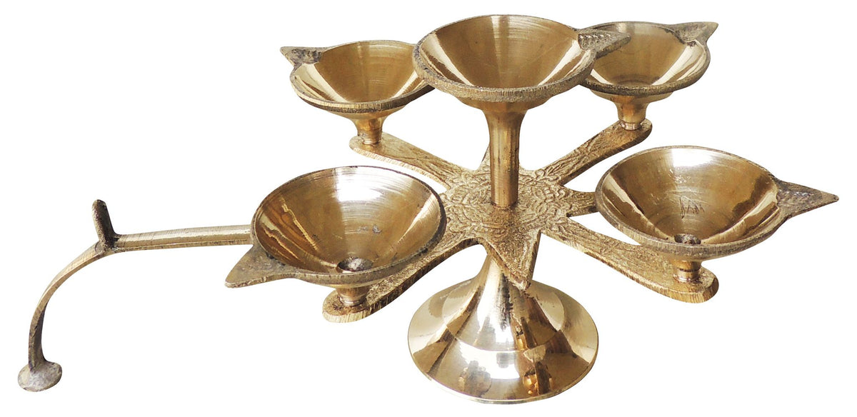 Brass Table Decor Star Deepak, Oil Lamp - 8.6*8.6*3.6 Inch (F628 A)