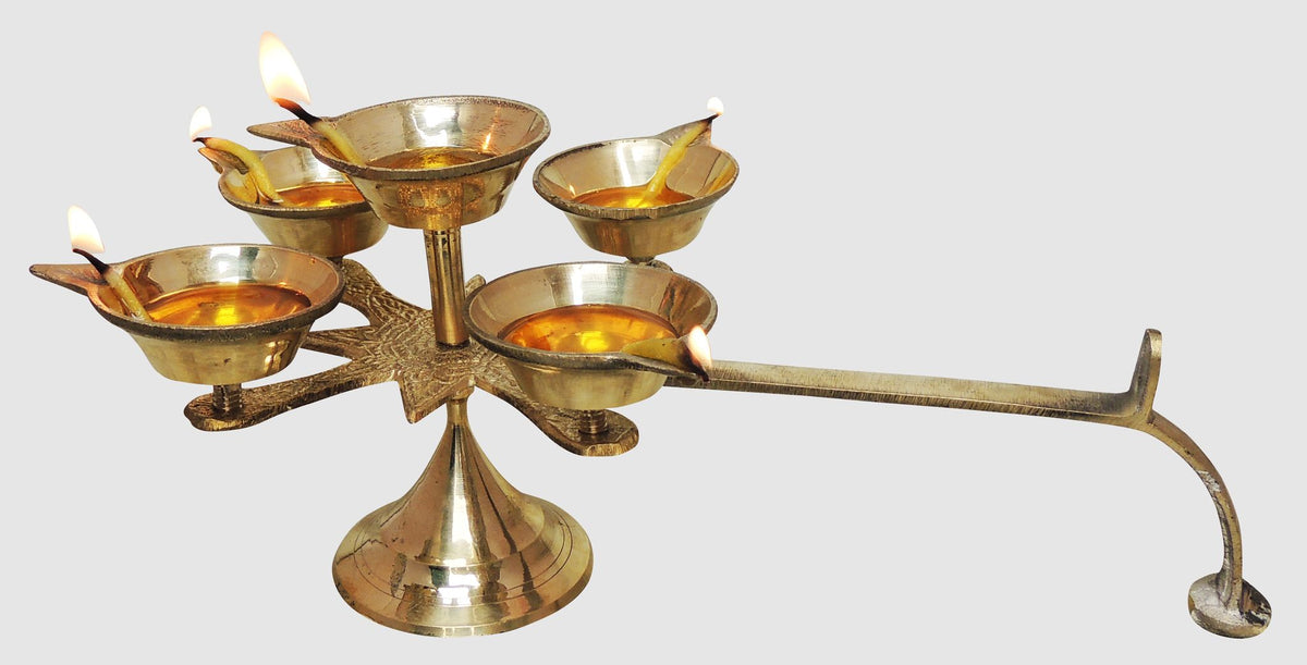 Brass Table Decor Star Deepak, Oil Lamp - 11*6.5*4.6 Inch (F628 E)