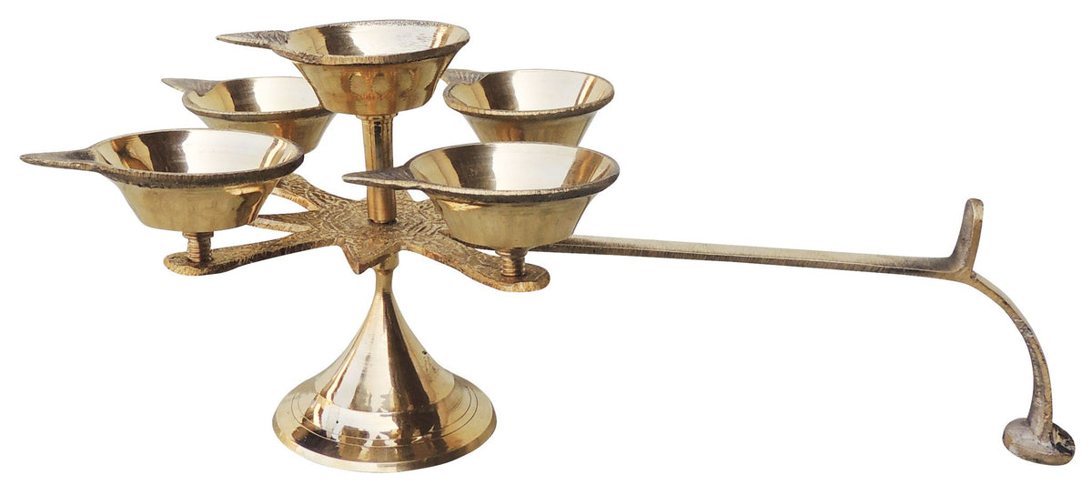 Brass Table Decor Star Deepak, Oil Lamp - 11*6.5*4.6 Inch (F628 E)