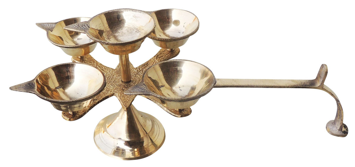Brass Table Decor Star Deepak, Oil Lamp - 11*6.5*4.6 Inch (F628 E)