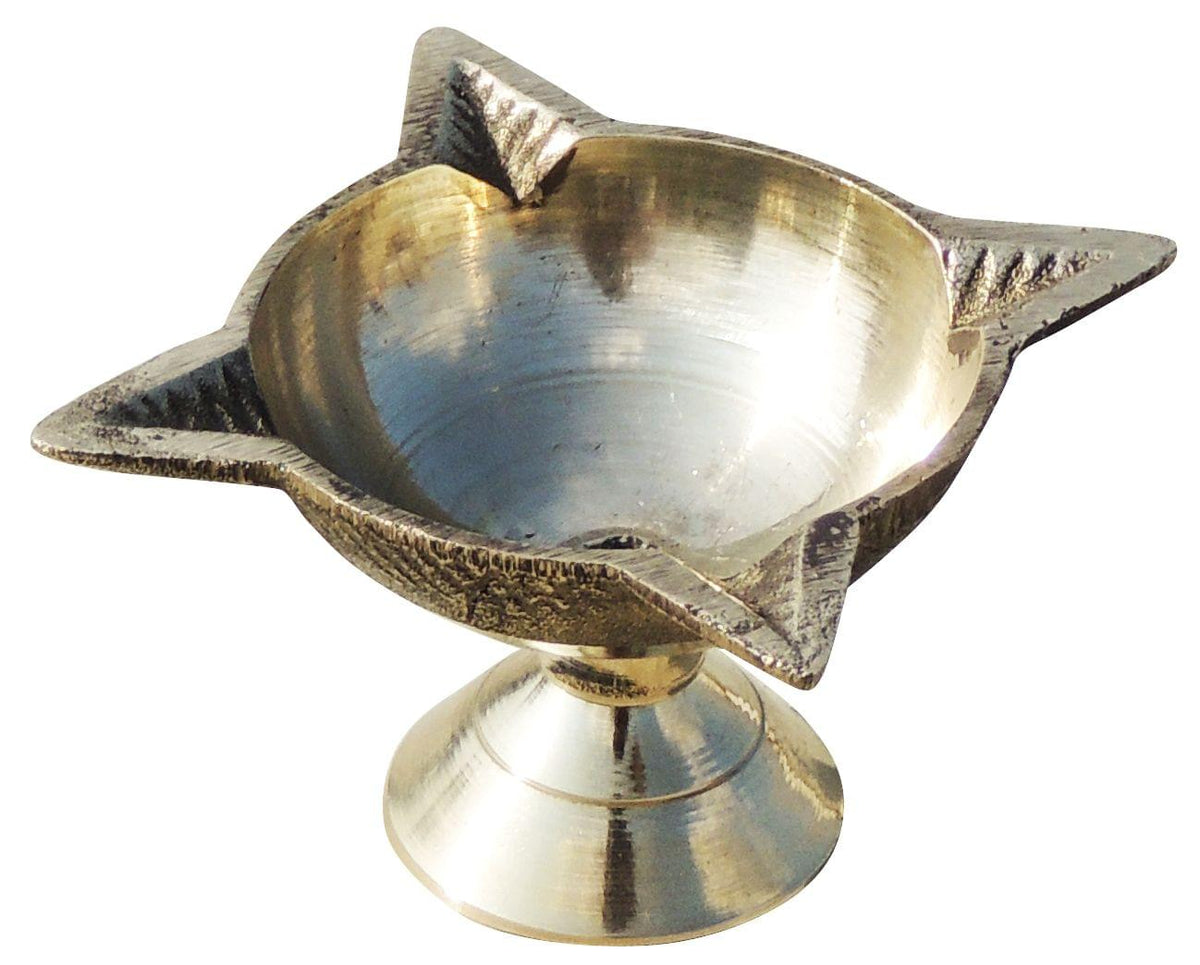 Brass Table Decor Oil Lamp Deepak 4 Wicks  - 2.1*0.8*1.5 inch (F633 B)