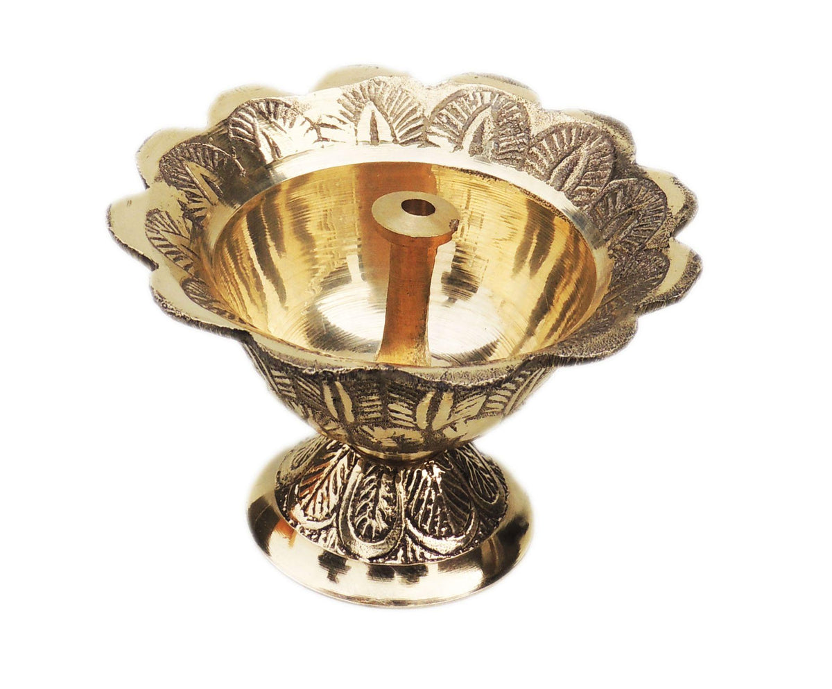 Brass Table Decor Oil Lamp Deepak - 3.2*3.2*2.1 inch (F636 C)