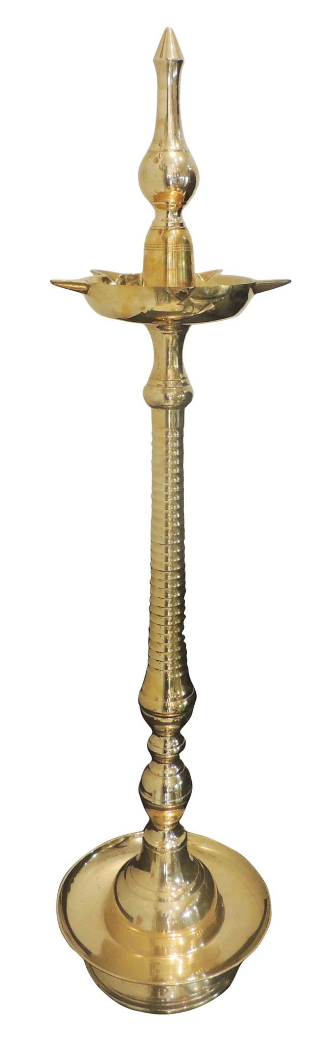 Brass Kerala Fancy Oil Lamp Deepak - 12.2*12.2*45.5 Inch (F642 Y)