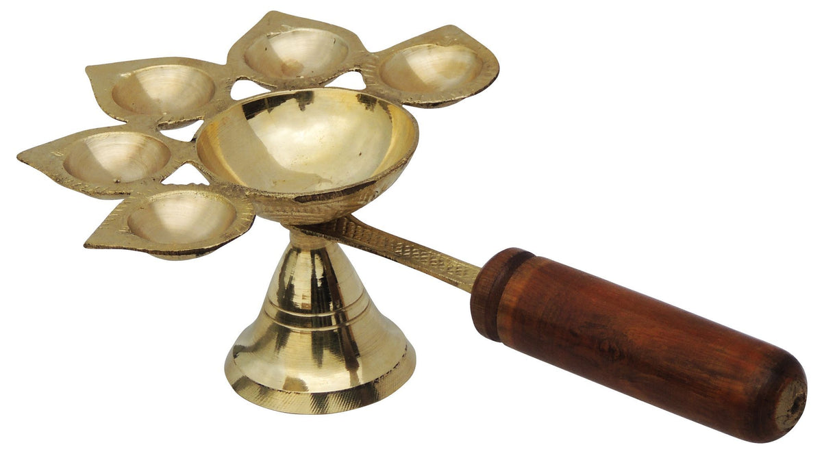 Lakdhi Panch Arti No. 3- 8.6*5.5*2.6 inch (F649 D)