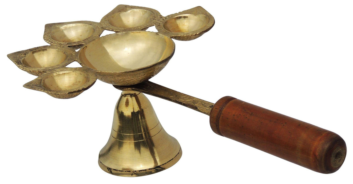 Lakdhi Panch Arti No. 4 - 9.5*5.6*2.9 inch (F649 E)