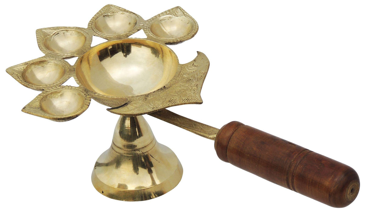 Lakdhi Panch Arti No. 5 - 10.5*6*3.5 inch (F649 F)