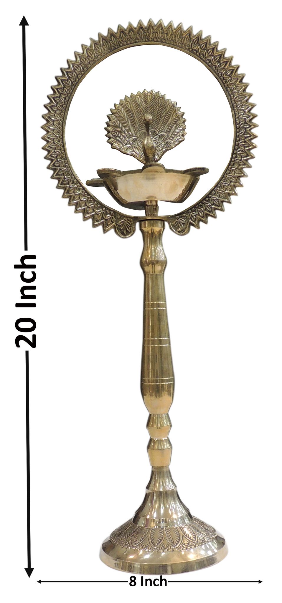 Brass Table Decor Peacock Deepak - 8*5*20 Inch (F656 J)