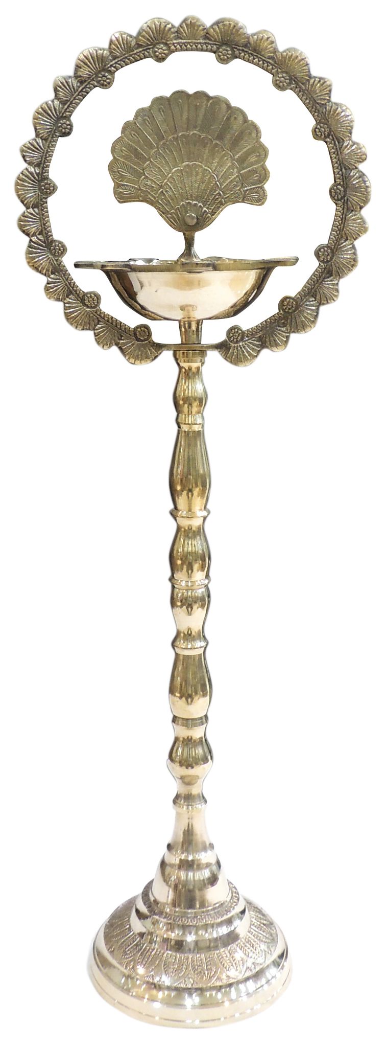 Brass Table Decor Peacock Deepak - 10.5*7*30 Inch (F656 M)