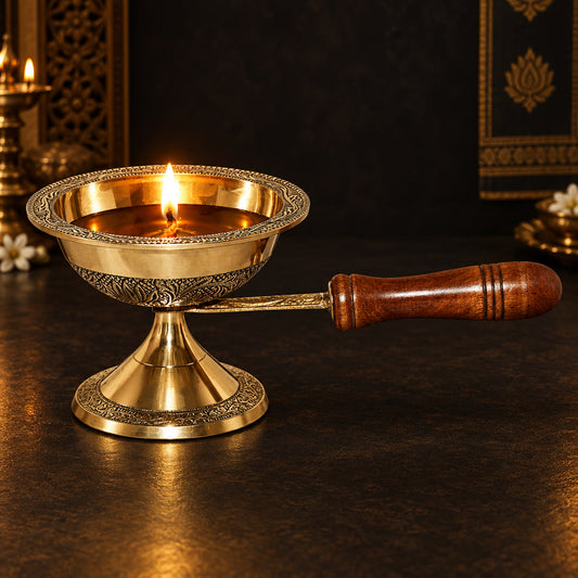 Brass Table Decor Deepak - 8*4*3 inch (F684 C)