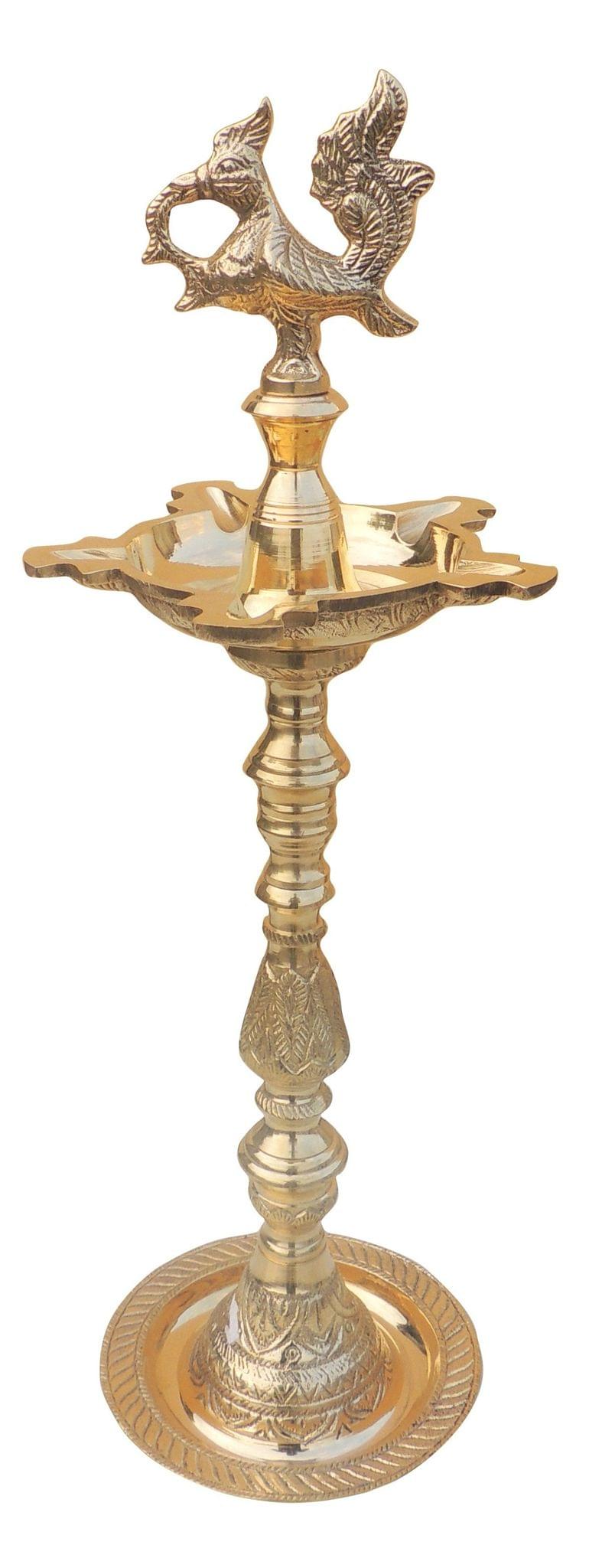Brass Table Decor Mahabharat Oil Lamp, Deepak - 5.5*5.5*19 Inch (F686 B)