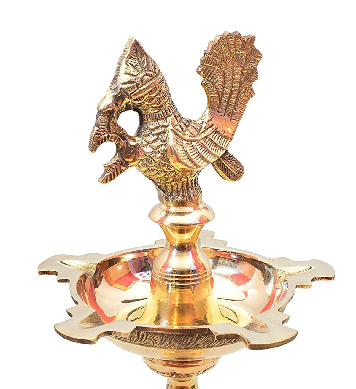 Brass Table Decor Mahabharat Oil Lamp Deepak - 6.6*6.6*24 Inch (F686 E)