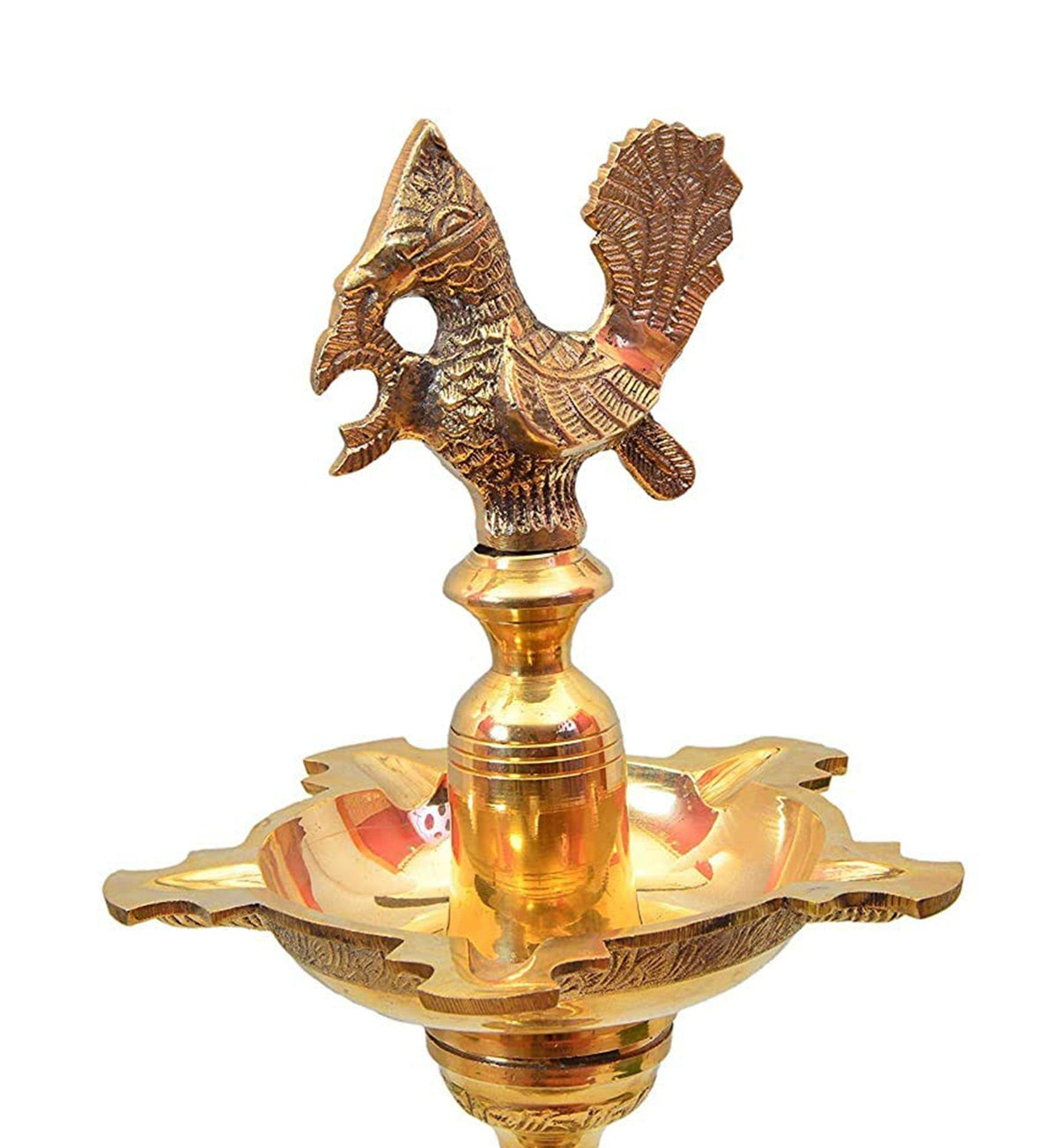 Brass Table Decor Mahabharat Oil Lamp Deepak - 9.5*9.5*36 Inch (F686 H)