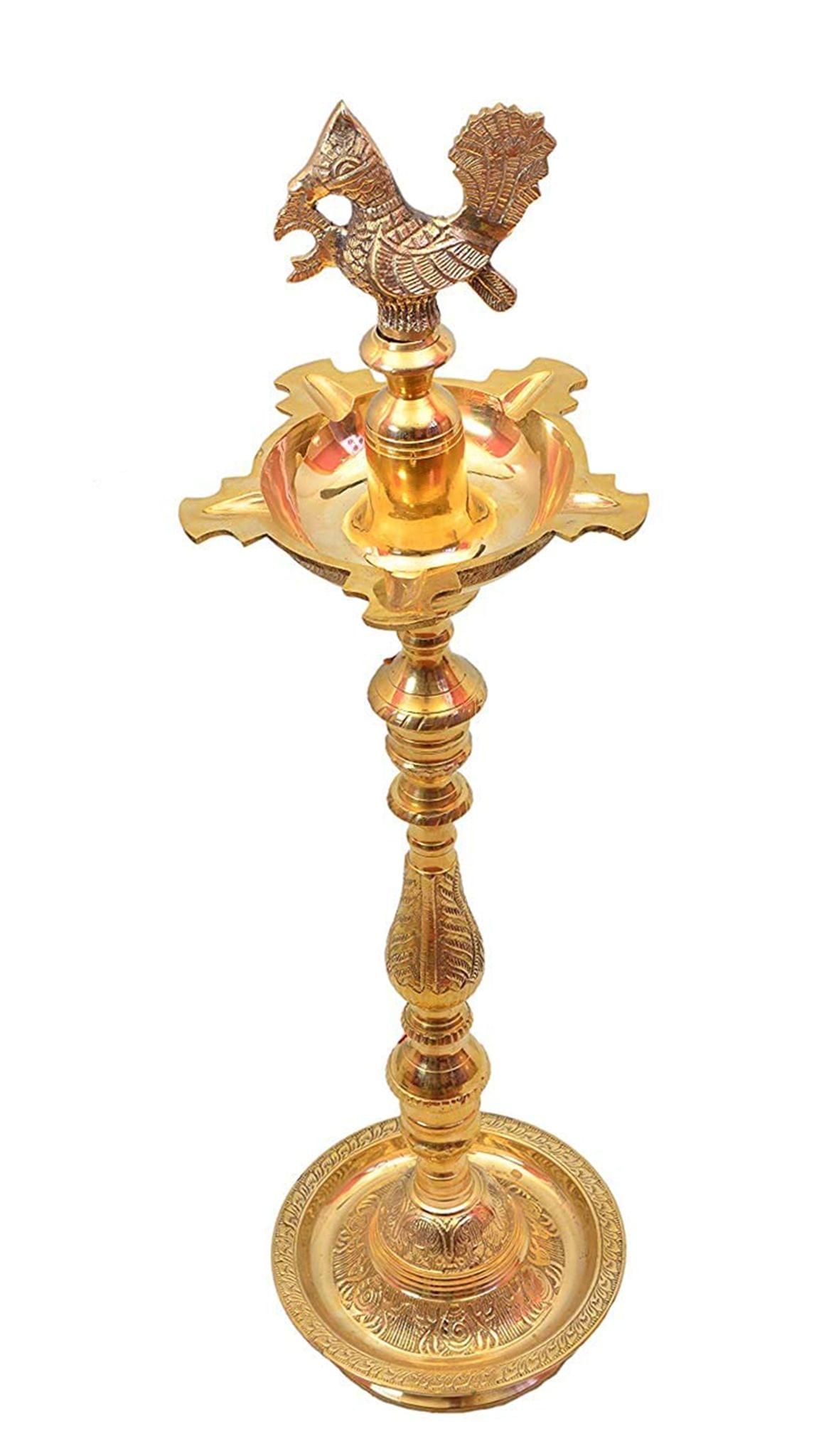 Brass Table Decor Mahabharat Oil Lamp Deepak - 14*14*66 Inch (F686 K)