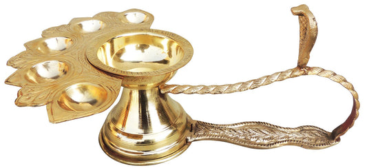 Brass Ganga Arti 5 Bati (F721 C)