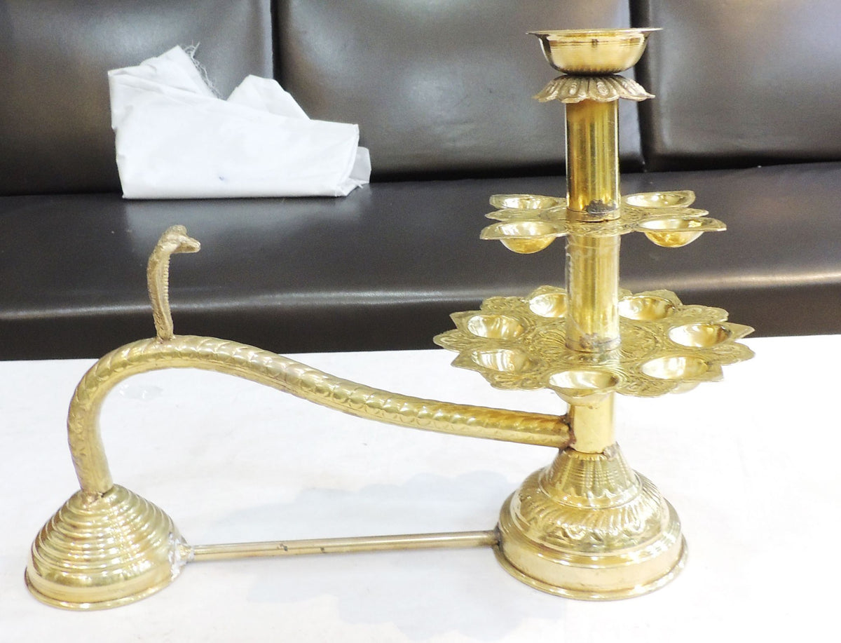 Brass Showpiece Ganga Arti, 11 Wicks - 17*7*12 Inch (F721 F)