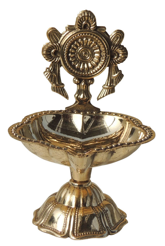Brass Table Decor Oil Lamp, Shankh Deepak - 2.5*2.5*3.5 Inch (F777 C)