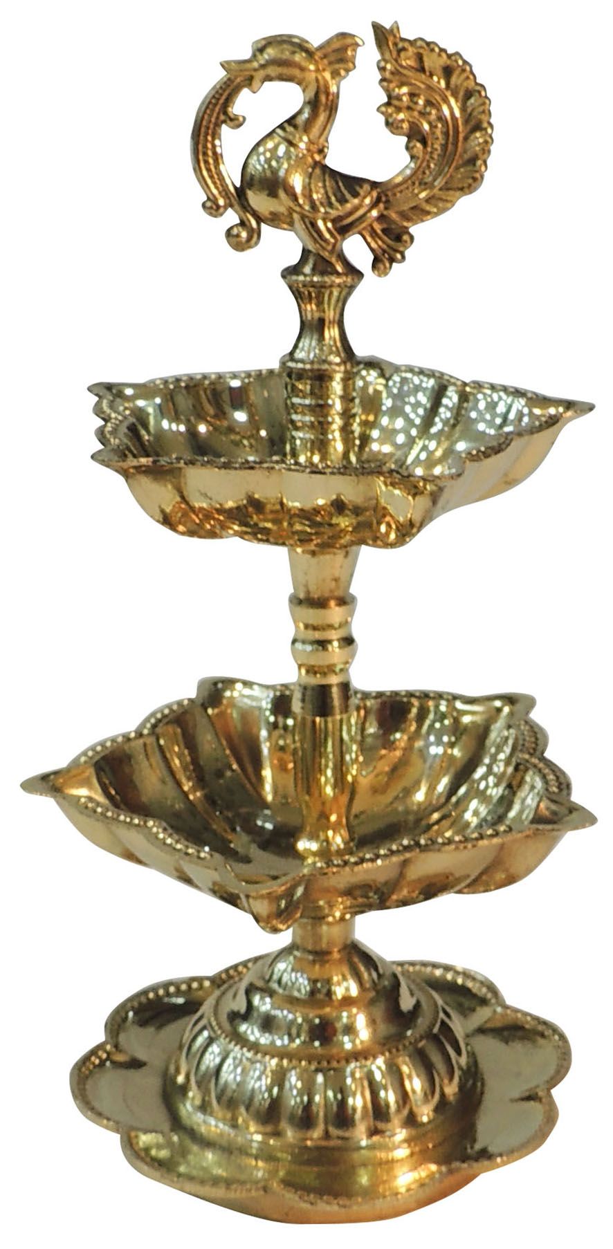 Brass Table Decor 2 Step Murga Deepak - 3*3*7 Inch (F782 B)