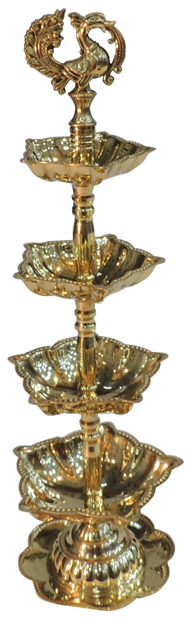Brass Table Decor 4 Step Murga Deepak - 3*3*11 Inch (F782 D)