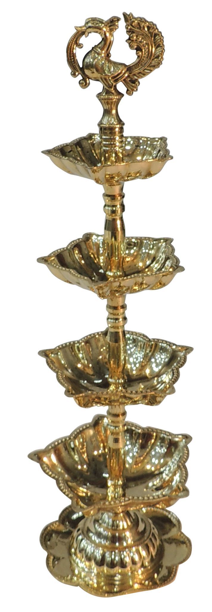 Brass Table Decor 4 Step Murga Deepak - 3*3*11 Inch (F782 D)