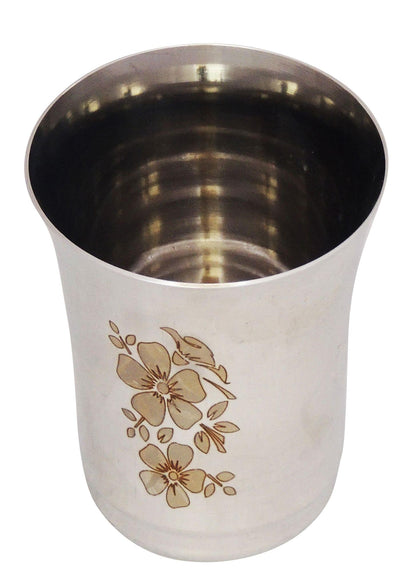 Steel Glass With Lasser Etching 300 Ml - 3.4*3.4*4 inch (S043 A)