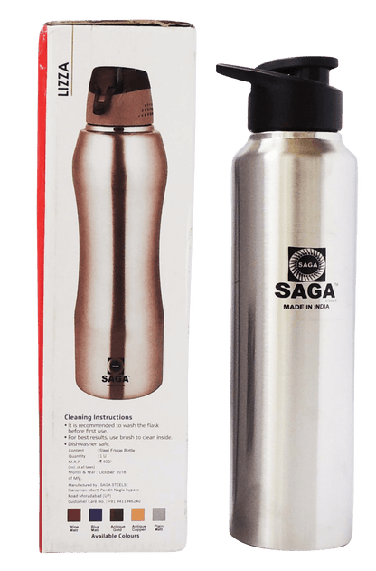 Slipper Lid Bottle 1000 ml Steel Colour - 2.8*2.8*11 inch (S048 A)