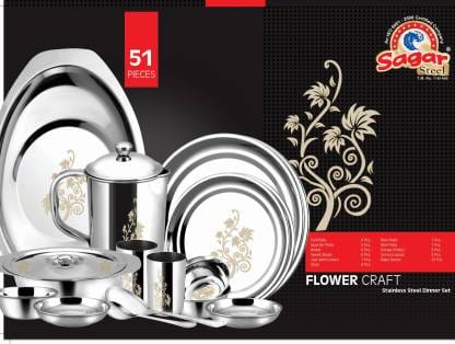 Steel Dinner Set Life Time 51 pcs - 6.8 Kg With Box (S063 A)