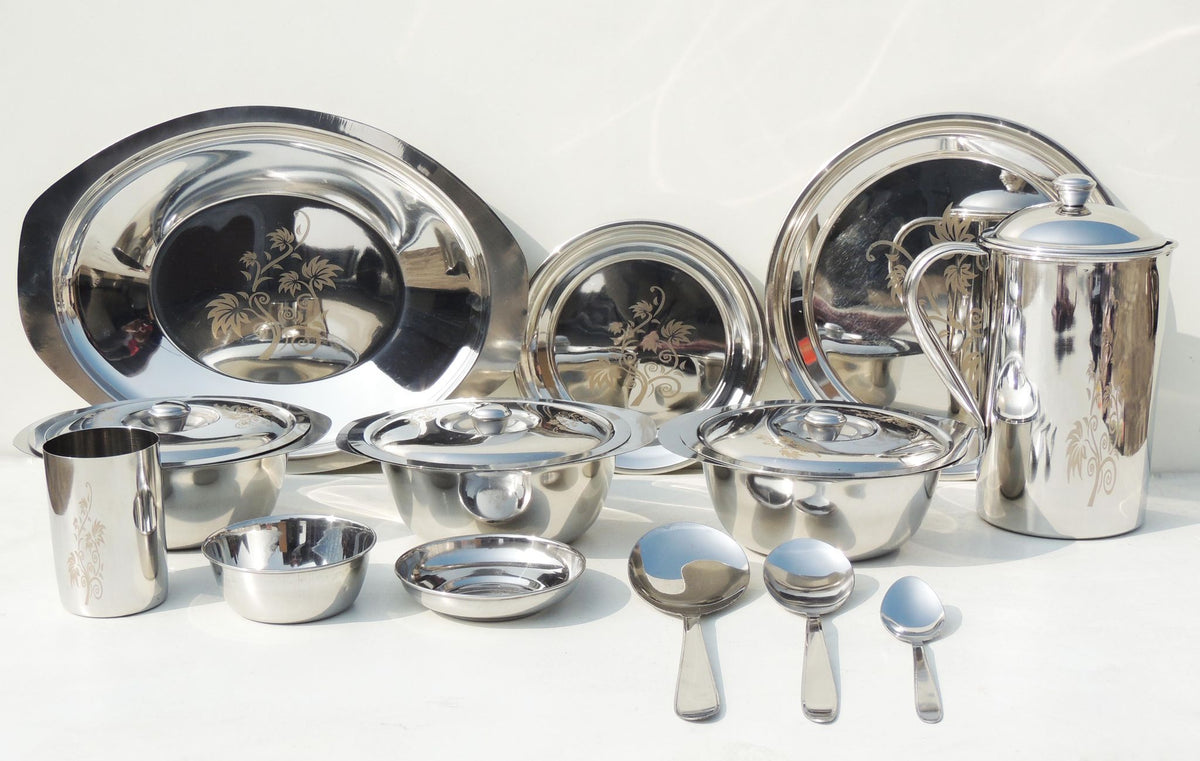 Steel Dinner Set Life Time 51 pcs - 6.8 Kg With Box (S063 A)