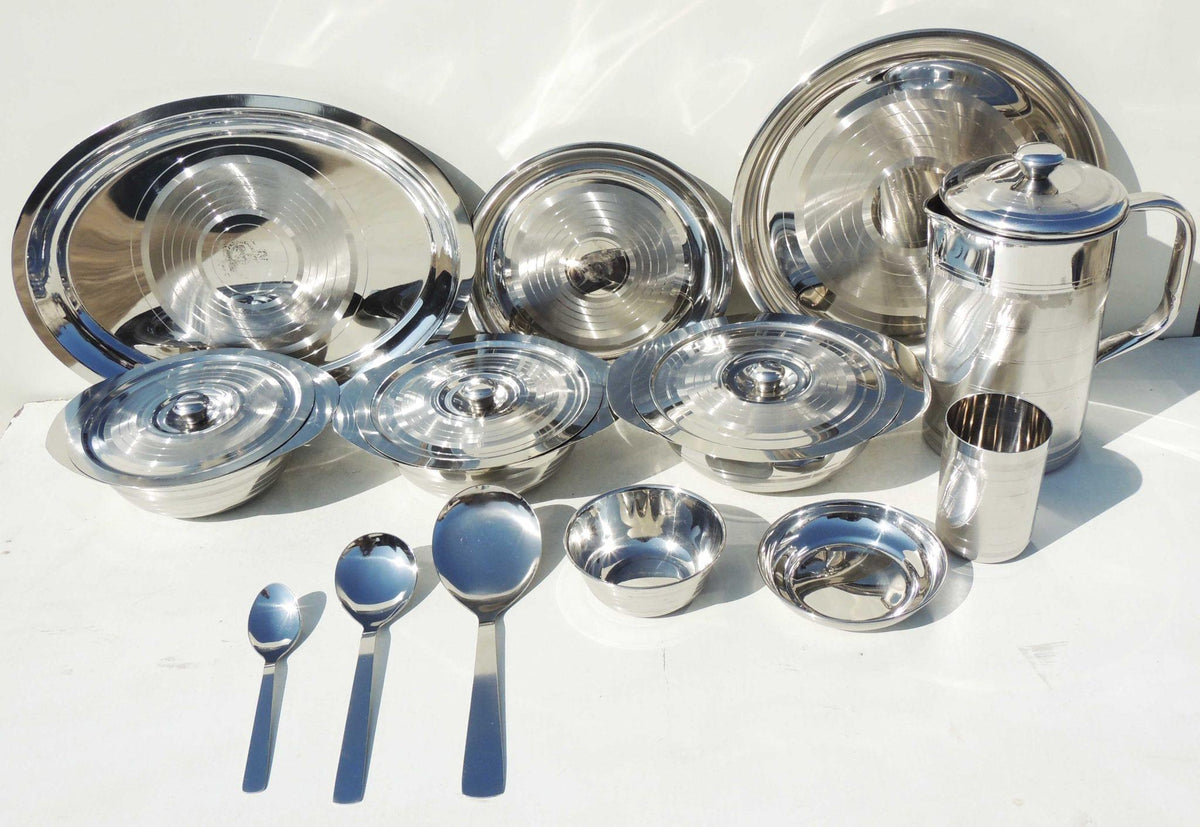 Steel Dinner Set Gold 57 pcs - 2*2*2 inch (S063 C)