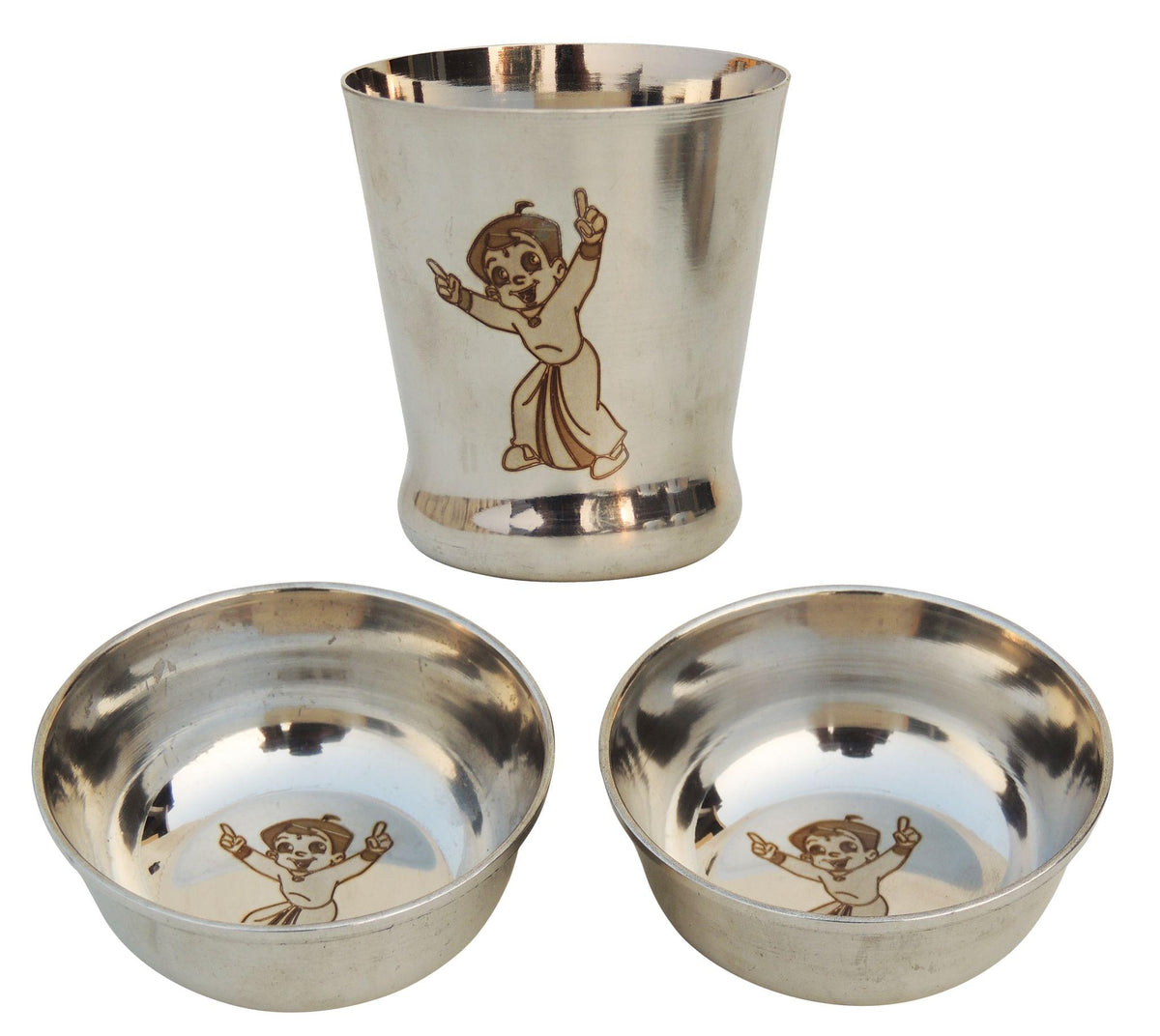 Stailnless Steel Chhota Bheem Thali - 9*9*0.6 inch (S070 A)