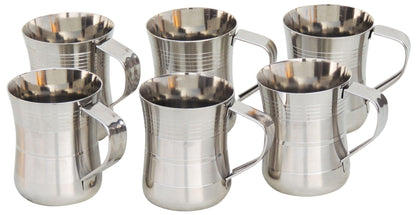 6 Pieces Pure Steel Cup Set - 3*2.5*3 Inch (S076 A)
