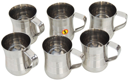 6 Pieces Pure Steel Cup Set - 3*2.5*3 Inch (S076 A)
