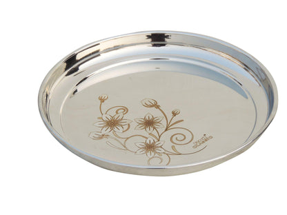 Pure Steel Plate, Thali No. 13 inch (24 Gaugae) - 10.5*10.5*1.2 inch (S078 C)