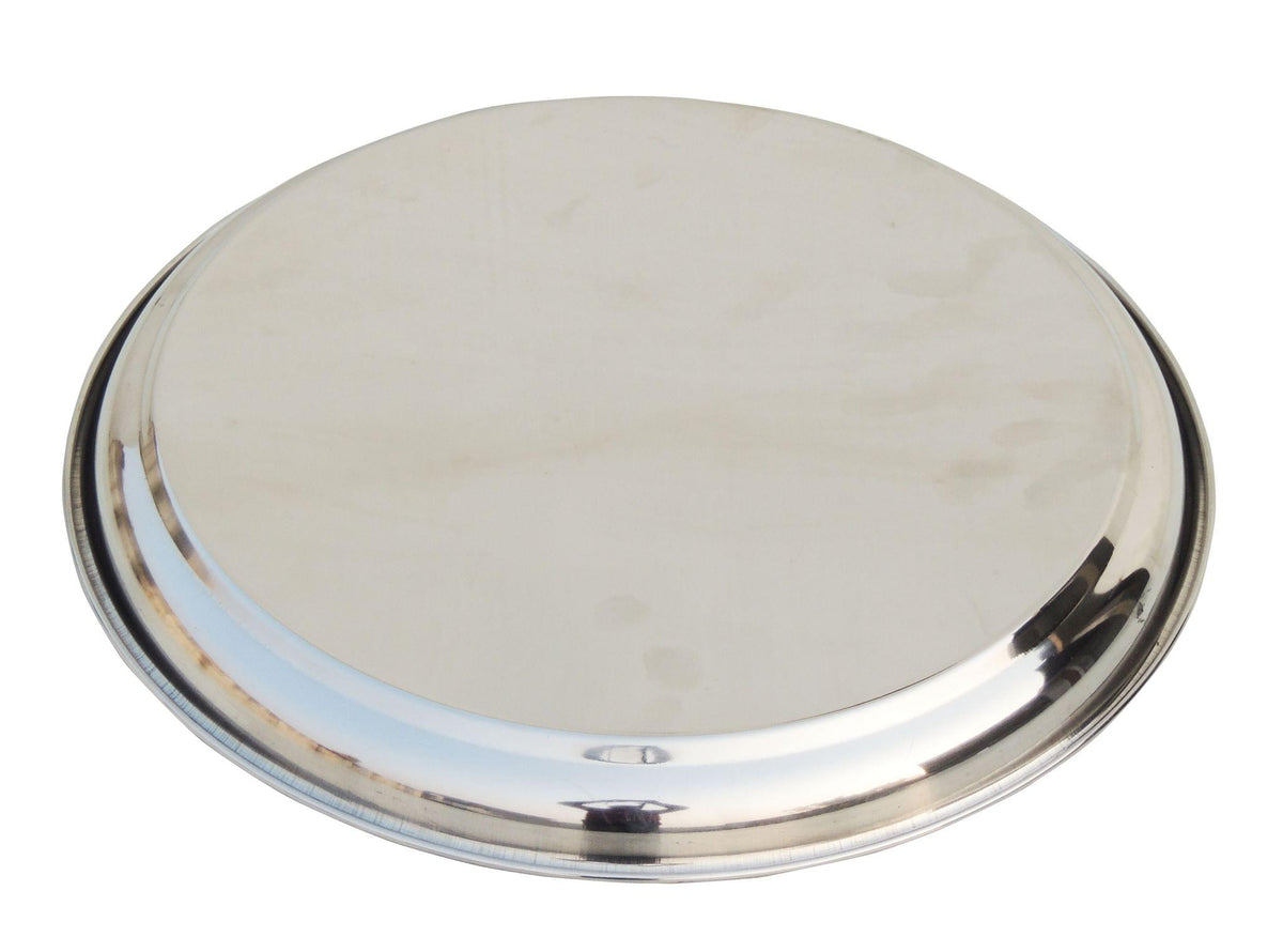 Pure Steel Plate, Thali No. 14 inch (24 Gaugae) - 12.5*12.5*1.2 inch (S078 D)