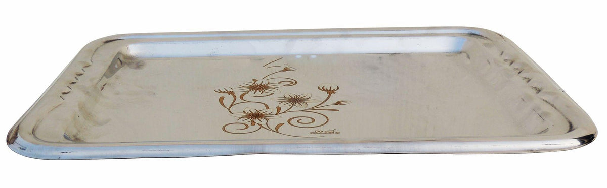 Pure Steel Tray Fancy 12 inch (24 Gaugae) - 14.5*10*1 inch (S082 C)