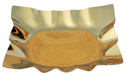 Steel Decorative Small PVD Tray, Diwali Gifting Item - 6.5*5.5*1.5 Inch (S106 C)
