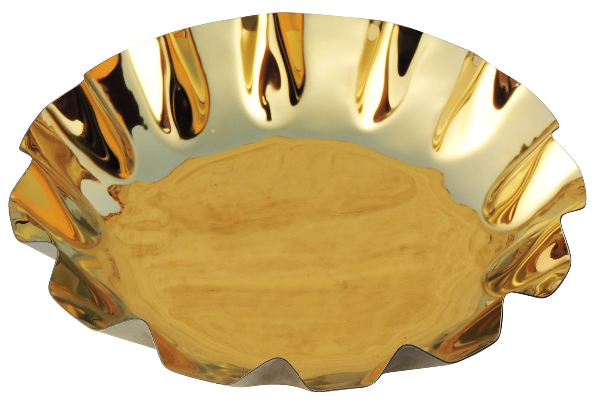 Steel Decorative Oval Tray, Diwali Gifting Item - 8.5*8.8*2 Inch (S107 D)
