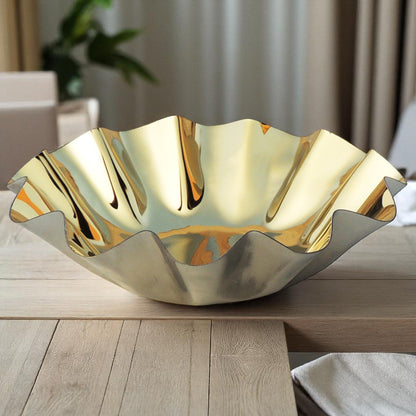 Steel Decorative Round Tray, Diwali Gifting Item - 8*8*2.5 Inch (S107 E)
