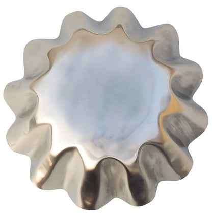 Steel Decorative Round Tray, Diwali Gifting Item - 8*8*2.5 Inch (S107 E)