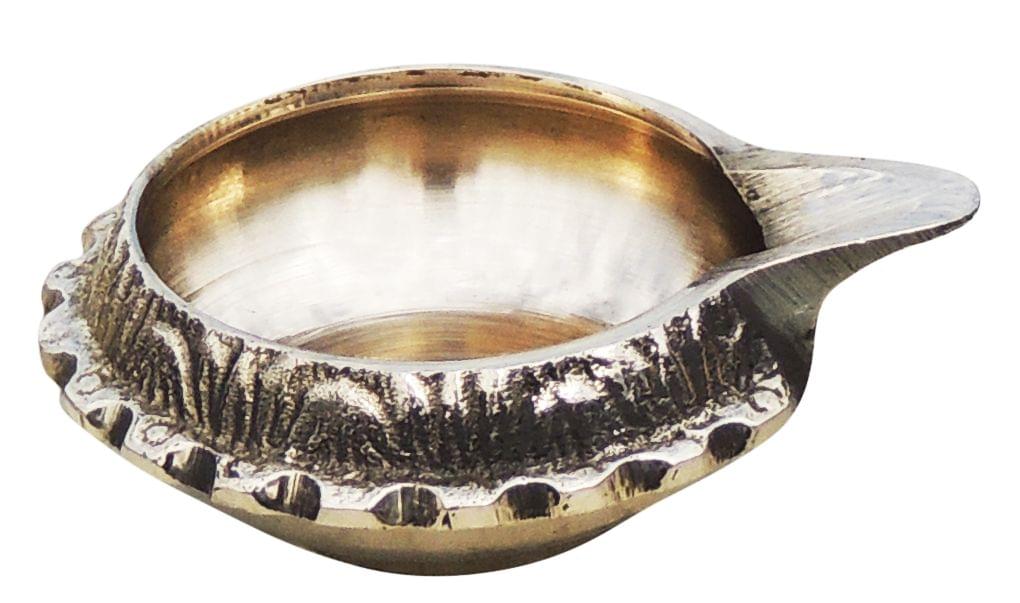 Brass Table Decor Oil Lamp Kuber Deepak - 2.6*2.2*1 inch (Z140 C)