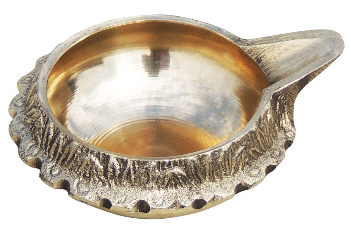 Brass Table Decor Oil Lamp Kuber Deepak - 3*2.5*1.2 inch (Z140 D)